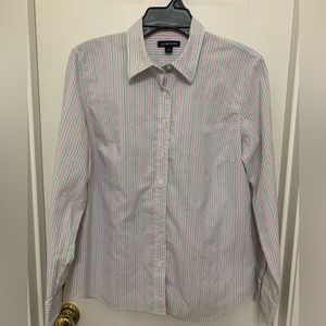 Lands End striped button down dress shirt